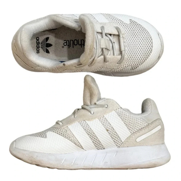 Adidas Stretch Lace Slip on Baby Sneakers White - Picture 1 of 8